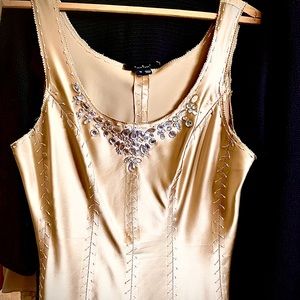Silk beaded tank shirt